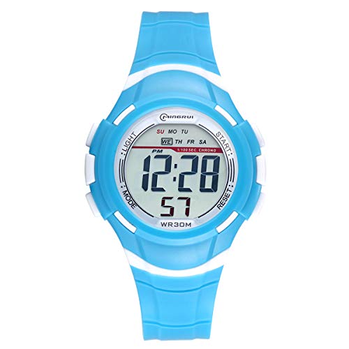 Reloj Digital Deportivo para Niños, Reloj de Pulsera Niña Multifunción con Pantalla LED Impermeable 30M para Niños, Niñas Reloj Infantil Aprendizaje para Niños 4-15 Años (Azul)