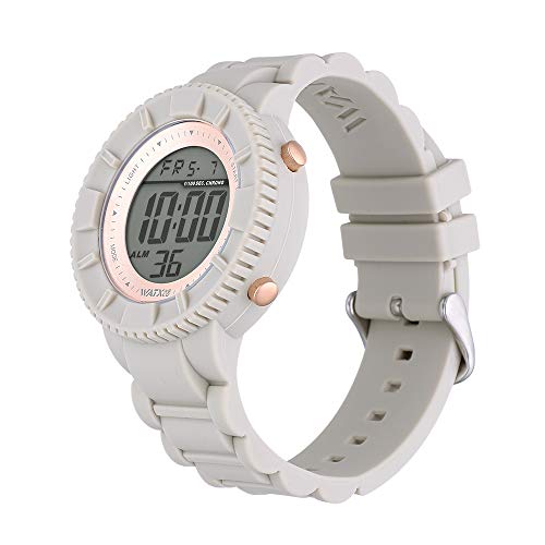 Reloj Digital para Mujer de Watx. Colección Club. Esfera Digital con Bisel en Oro Rosa y Correa de Silicona Beige. 5ATM. 43mm. Referencia Club1_M. Reloj Digital para Mujer de Watx. Colección Club. Esfera Digital con Bisel en Oro Rosa y Correa de Silicona Beige. 5ATM. 43mm. Referencia Club1_M.