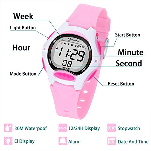 Reloj Digital para Niña Niño,Chicos Chicas Impermeabl Deportes al Aire Libre LED Multifuncionales Relojes de Pulsera con Alarma Reloj Digital para Niña Niño,Chicos Chicas Impermeabl Deportes al Aire Libre LED Multifuncionales Relojes de Pulsera con Alarma