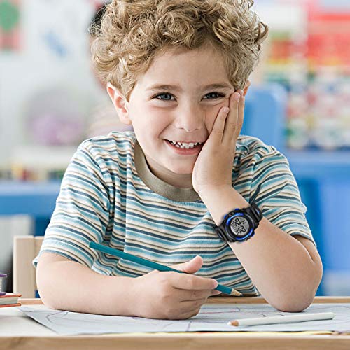 Reloj Digital Para Niños, Reloj De Los Niños Deporte LED Impermeable Alarma Calendario Luminoso Multifuncional Cronógrafo Reloj De Pulsera Para Niños