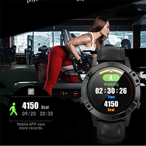 Reloj inteligente deportivo para hombres y mujeres, monitor de frecuencia cardíaca y presión arterial, podómetro, actividad impermeable, reloj inteligente con banda para ejercicios ( Color : Black )