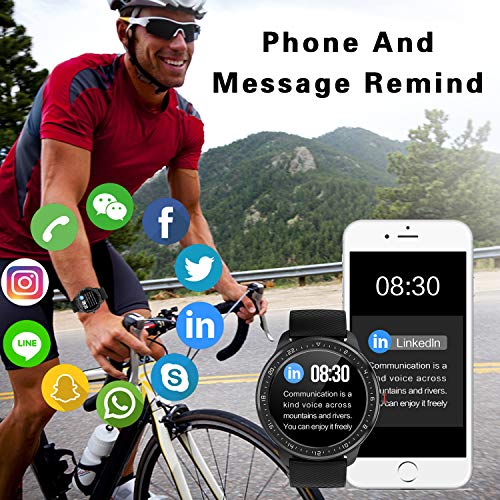 Reloj Inteligente Mujer Hombre, Smartwatch Fitness Impermeable con Podómetro Cronómetro Monitor de Ritmo Cardíaco, Pantalla Táctil Bluetooth Monitoreo del Sueño Compatible con iOS Android Teléfono