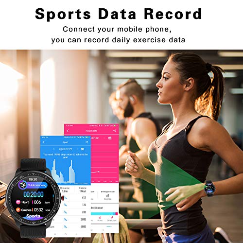 Reloj Inteligente Mujer Hombre, Smartwatch Fitness Impermeable con Podómetro Cronómetro Monitor de Ritmo Cardíaco, Pantalla Táctil Bluetooth Monitoreo del Sueño Compatible con iOS Android Teléfono Reloj Inteligente Mujer Hombre, Smartwatch Fitness Impermeable con Podómetro Cronómetro Monitor de Ritmo Cardíaco, Pantalla Táctil Bluetooth Monitoreo del Sueño Compatible con iOS Android Teléfono