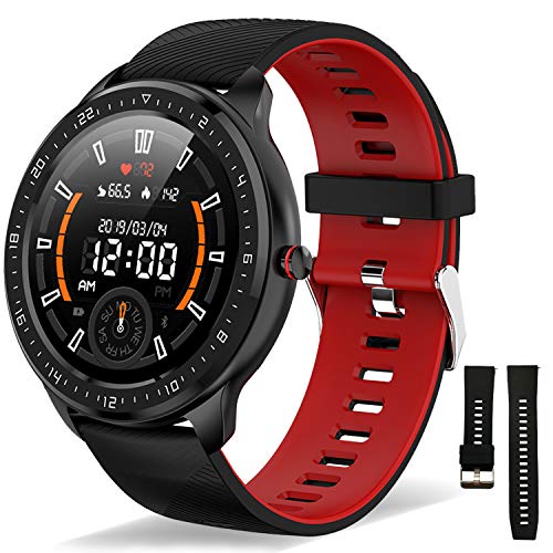 Reloj Inteligente Mujer Hombre, Smartwatch Fitness Impermeable con Podómetro Cronómetro Monitor de Ritmo Cardíaco, Pantalla Táctil Bluetooth Monitoreo del Sueño Compatible con iOS Android Teléfono Reloj Inteligente Mujer Hombre, Smartwatch Fitness Impermeable con Podómetro Cronómetro Monitor de Ritmo Cardíaco, Pantalla Táctil Bluetooth Monitoreo del Sueño Compatible con iOS Android Teléfono