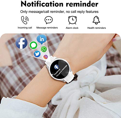 Reloj Inteligente Mujer, Reloj Inteligente Fitness Tracker con IP68 Impermeable/Herramienta de período Femenino/SMS Llamada NOTIFICACIÓN/Monitor de Ritmo Cardíaco del Sueño Adecuado Para Android / iOS