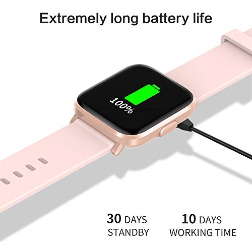 Reloj Inteligente Mujer Rosa, GRDE Smartwatch Fitness 24H Monitor de Oxigeno(SpO2)/Ritmo Cardíaco/Sueño, 5ATM Impermeable Reloj GPS Running con 18 Modo Deportivos, Reloj Pantalla Táctil con Podómetro Reloj Inteligente Mujer Rosa, GRDE Smartwatch Fitness 24H Monitor de Oxigeno(SpO2)/Ritmo Cardíaco/Sueño, 5ATM Impermeable Reloj GPS Running con 18 Modo Deportivos, Reloj Pantalla Táctil con Podómetro