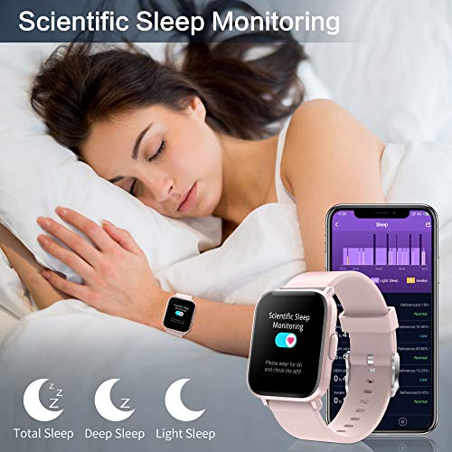 Reloj Inteligente Mujer Rosa, GRDE Smartwatch Fitness 24H Monitor de Oxigeno(SpO2)/Ritmo Cardíaco/Sueño, 5ATM Impermeable Reloj GPS Running con 18 Modo Deportivos, Reloj Pantalla Táctil con Podómetro Reloj Inteligente Mujer Rosa, GRDE Smartwatch Fitness 24H Monitor de Oxigeno(SpO2)/Ritmo Cardíaco/Sueño, 5ATM Impermeable Reloj GPS Running con 18 Modo Deportivos, Reloj Pantalla Táctil con Podómetro