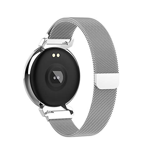 Reloj inteligente para mujer, pulsera inteligente, pulsera de actividad física, banda de diamante con frecuencia cardíaca, control del sueño, compatible con iOS y Android (color: morado)