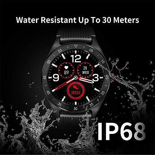 Reloj Inteligente Smartwatch IP68 Impermeable Reloj Deportivo Fitness con 1.3'' Pantalla Táctil Completa Pulsómetro,Monitor Sueño Calorías GPS,Podómetro,Reloj de Fitness para Hombre Mujer iOS Android