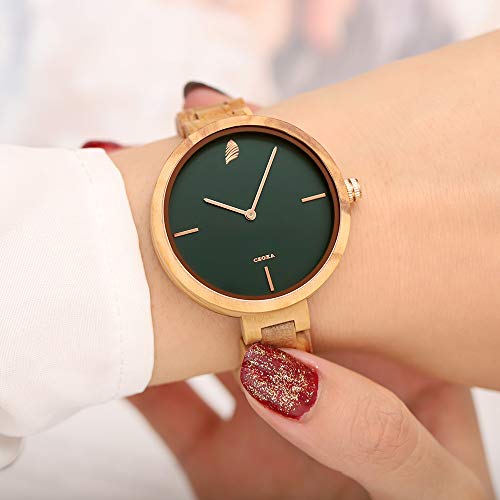 Reloj Madera Mujer, CZOKA 100% Hecho a Mano Natural de Nogal Negro/Oliva/ébano Reloj Mujer Madera Analógico Cuarzo Japonés con Correa de Madera, Ligero, Minimalista Reloj Madera Mujer, CZOKA 100% Hecho a Mano Natural de Nogal Negro/Oliva/ébano Reloj Mujer Madera Analógico Cuarzo Japonés con Correa de Madera, Ligero, Minimalista