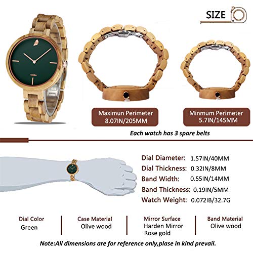 Reloj Madera Mujer, CZOKA 100% Hecho a Mano Natural de Nogal Negro/Oliva/ébano Reloj Mujer Madera Analógico Cuarzo Japonés con Correa de Madera, Ligero, Minimalista Reloj Madera Mujer, CZOKA 100% Hecho a Mano Natural de Nogal Negro/Oliva/ébano Reloj Mujer Madera Analógico Cuarzo Japonés con Correa de Madera, Ligero, Minimalista