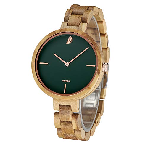 Reloj Madera Mujer, CZOKA 100% Hecho a Mano Natural de Nogal Negro/Oliva/ébano Reloj Mujer Madera Analógico Cuarzo Japonés con Correa de Madera, Ligero, Minimalista Reloj Madera Mujer, CZOKA 100% Hecho a Mano Natural de Nogal Negro/Oliva/ébano Reloj Mujer Madera Analógico Cuarzo Japonés con Correa de Madera, Ligero, Minimalista