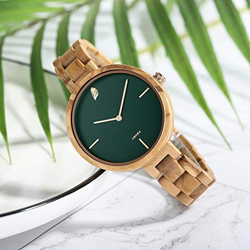 Reloj Madera Mujer, CZOKA 100% Hecho a Mano Natural de Nogal Negro/Oliva/ébano Reloj Mujer Madera Analógico Cuarzo Japonés con Correa de Madera, Ligero, Minimalista Reloj Madera Mujer, CZOKA 100% Hecho a Mano Natural de Nogal Negro/Oliva/ébano Reloj Mujer Madera Analógico Cuarzo Japonés con Correa de Madera, Ligero, Minimalista