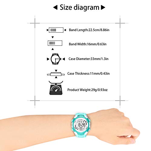Relojes de Pulsera Electrónicos para Niños Niños Digital Relojes Deportes–5 ATM Reloj Deportivo Impermeable al Aire Libre con Alarma Cronómetro Luces de Colores de Fondo (Verde-1) Relojes de Pulsera Electrónicos para Niños Niños Digital Relojes Deportes–5 ATM Reloj Deportivo Impermeable al Aire Libre con Alarma Cronómetro Luces de Colores de Fondo (Verde-1)