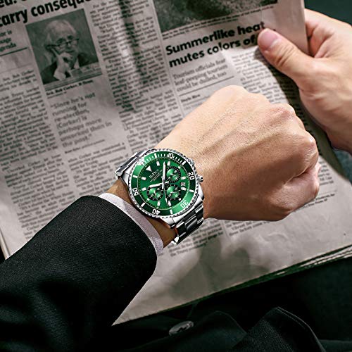 Relojes Hombre Relojes Grandes de Pulsera Militares Cronografo Diseñador Luminosos Impermeable Reloj Hombre de Acero Inoxidable Verde Analogicos Fecha Relojes Hombre Relojes Grandes de Pulsera Militares Cronografo Diseñador Luminosos Impermeable Reloj Hombre de Acero Inoxidable Verde Analogicos Fecha