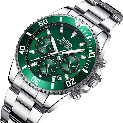 Relojes Hombre Relojes Grandes de Pulsera Militares Cronografo Diseñador Luminosos Impermeable Reloj Hombre de Acero Inoxidable Verde Analogicos Fecha Relojes Hombre Relojes Grandes de Pulsera Militares Cronografo Diseñador Luminosos Impermeable Reloj Hombre de Acero Inoxidable Verde Analogicos Fecha