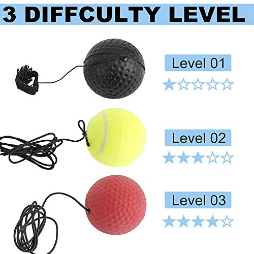 Remebe Boxing Reflex Ball, 3 Niveles Activpulse Reflex Ball con Diadema Ajustable, Entrenador de Boxeo para coordinación de Ojos y Mano, Punching Ball para reacciones