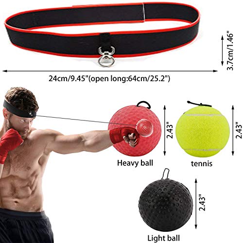 Remebe Boxing Reflex Ball, 3 Niveles Activpulse Reflex Ball con Diadema Ajustable, Entrenador de Boxeo para coordinación de Ojos y Mano, Punching Ball para reacciones