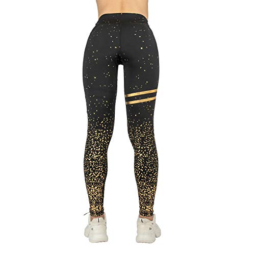 Remebe Pantalones de yoga de cintura alta para mujer Correr Correr Yoga Ejercicio Entrenamiento Gimnasio Deporte Pantalones elásticos de lámina dorada Remebe Pantalones de yoga de cintura alta para mujer Correr Correr Yoga Ejercicio Entrenamiento Gimnasio Deporte Pantalones elásticos de lámina dorada