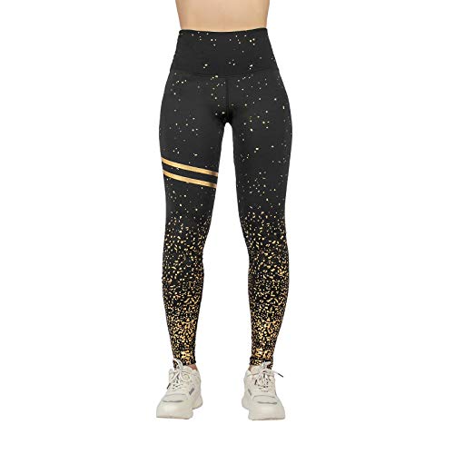 Remebe Pantalones de yoga de cintura alta para mujer Correr Correr Yoga Ejercicio Entrenamiento Gimnasio Deporte Pantalones elásticos de lámina dorada Remebe Pantalones de yoga de cintura alta para mujer Correr Correr Yoga Ejercicio Entrenamiento Gimnasio Deporte Pantalones elásticos de lámina dorada
