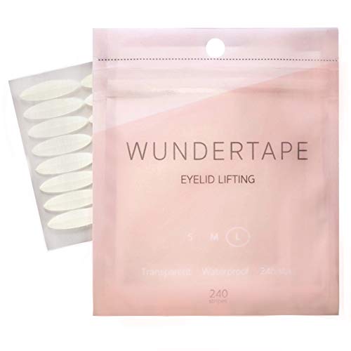 remedio cintas para párpados ojos caídos WUNDERTAPE"L" (144 unidades) - cinta correctora invisible para párpado caído sin cirugía. eyelid tape