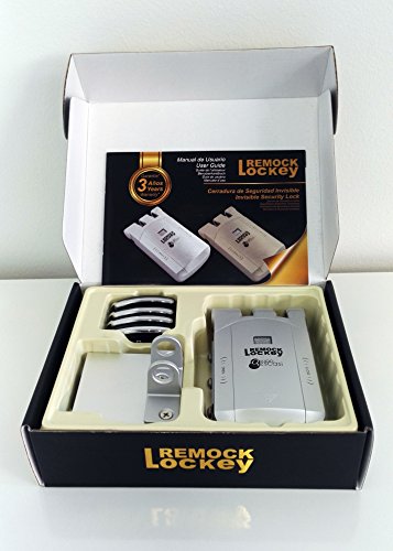 Remock Lockey RLK4S Cerradura de seguridad invisible con 4 mandos, 3 V, Plata