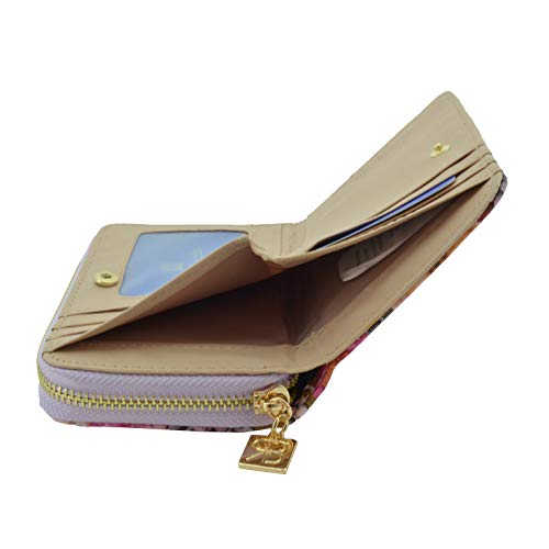 RENATO BALESTRA Cartera de mujer en cuero sintético con soporte de tarjetas y caja de regalo glicinas Cremallera y botón - RENATO BALESTRA Cartera de mujer en cuero sintético con soporte de tarjetas y caja de regalo glicinas Cremallera y botón -