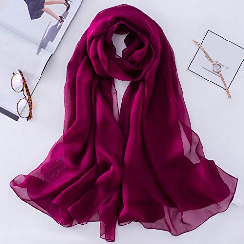 RENJUN Chal De Protección Solar De La Bufanda De La Bufanda del Color De Seda del Verano Bufanda (Color : Purple)