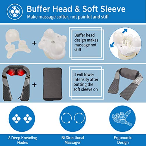 RENPHO Masajeador de cuello con calor, Masajeador de hombros Shiatsu con masaje eléctrico de tejido profundo en la espalda, Masaje en el cuello, Masaje en la espalda, Masaje en el hombro RENPHO Masajeador de cuello con calor, Masajeador de hombros Shiatsu con masaje eléctrico de tejido profundo en la espalda, Masaje en el cuello, Masaje en la espalda, Masaje en el hombro
