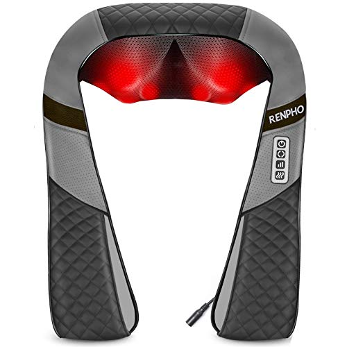 RENPHO Masajeador de cuello con calor, Masajeador de hombros Shiatsu con masaje eléctrico de tejido profundo en la espalda, Masaje en el cuello, Masaje en la espalda, Masaje en el hombro RENPHO Masajeador de cuello con calor, Masajeador de hombros Shiatsu con masaje eléctrico de tejido profundo en la espalda, Masaje en el cuello, Masaje en la espalda, Masaje en el hombro