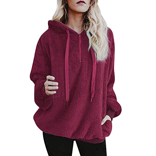 Reooly Caliente y Esponjoso Tops Liquidación Venta Mujer Sudadera con Capucha 2019 Suelta Tallas Grandes Jersey De Mujer Jersey Otoño Invierno Manga Larga Remata Abrigo Cálido