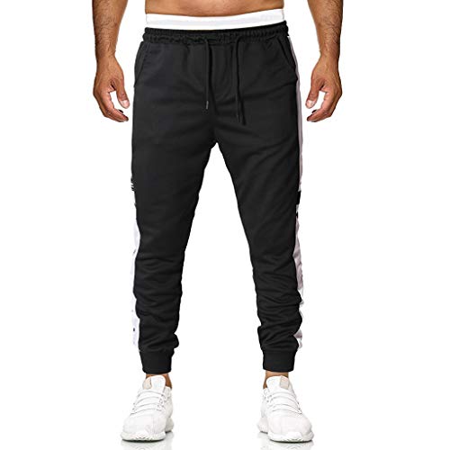Reooly Primavera y Verano Banda de Costura de Rayas Blancas para Hombre Pantalones con Cintura elástica Pantalones de chándal Pantalones Casuales Pantalones Cortos(Negro,Medium) Reooly Primavera y Verano Banda de Costura de Rayas Blancas para Hombre Pantalones con Cintura elástica Pantalones de chándal Pantalones Casuales Pantalones Cortos(Negro,Medium)