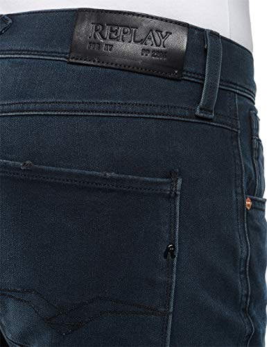 REPLAY Anbass Vaqueros Slim, Azul (Dark Blue 7), 30W / 32L para Hombre