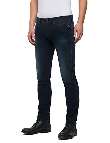 REPLAY Anbass Vaqueros Slim, Azul (Dark Blue 7), 30W / 32L para Hombre