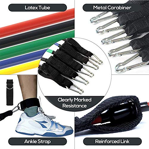 Resistance Bands Set, Exercise Fitness Bands,For Resistance Training,Pilates,Yoga,for Arm & Legs Workout Equipment JoinBuy.R