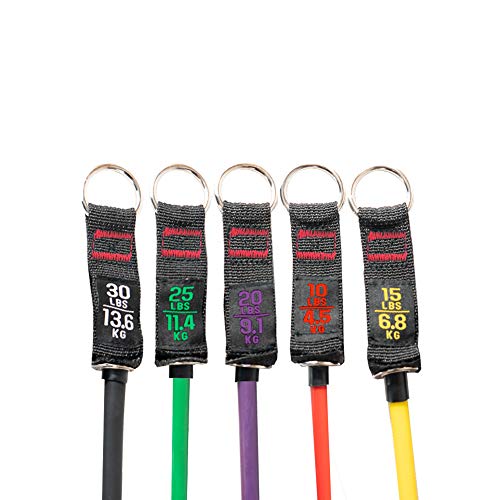 Resistance Bands Set of 11, Fitness Exercise Bands 5 Tubes, Door Anchor, Ankle Straps, Foam Handles, men/women 100lbs, for Home Gym, Yoga