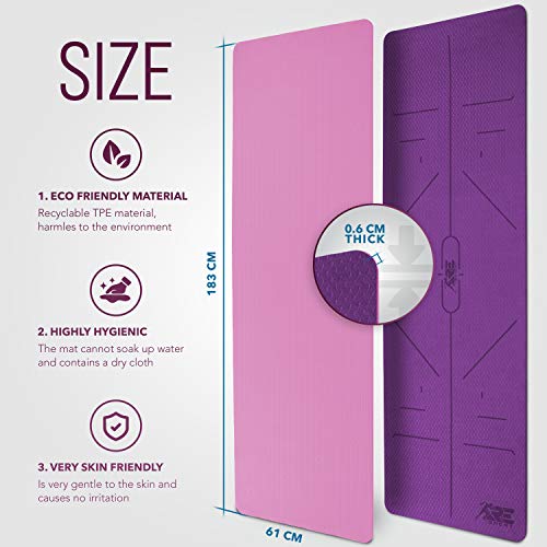 RE:SPORT Esterilla de Yoga, Pilates Antideslizante | Colchoneta de Gimnasia | Alfombrilla de Fitness y Deporte con Correa | 183 x 61 cm x 0,6 cm RE:SPORT Esterilla de Yoga, Pilates Antideslizante | Colchoneta de Gimnasia | Alfombrilla de Fitness y Deporte con Correa | 183 x 61 cm x 0,6 cm