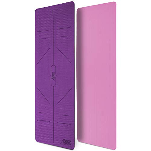 RE:SPORT Esterilla de Yoga, Pilates Antideslizante | Colchoneta de Gimnasia | Alfombrilla de Fitness y Deporte con Correa | 183 x 61 cm x 0,6 cm