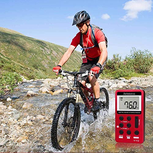 Retekess V112 Mini Radio de Bolsillo Portátil Radio Pequeña Am FM Radio 2 Bandas Receptor con Batería Recargable y Auriculares(Rojo) Retekess V112 Mini Radio de Bolsillo Portátil Radio Pequeña Am FM Radio 2 Bandas Receptor con Batería Recargable y Auriculares(Rojo)