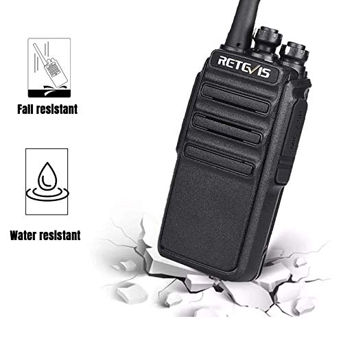 Retevis RT24 Walkie Talkie Recargable PMR446 sin Licencia 16 Canales CTCSS DCS Walkies Profesionales con Cargador USB y Auriculars (Negro,2 Pares)