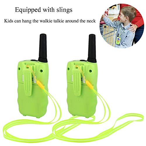 Retevis RT32 Walkie Talkie Niños PMR446 8 Canales VOX Linterna Pantalla LCD Walkie Talkie Juguete con Correa Regalo para Niños (Verde Claro, 1 Par)