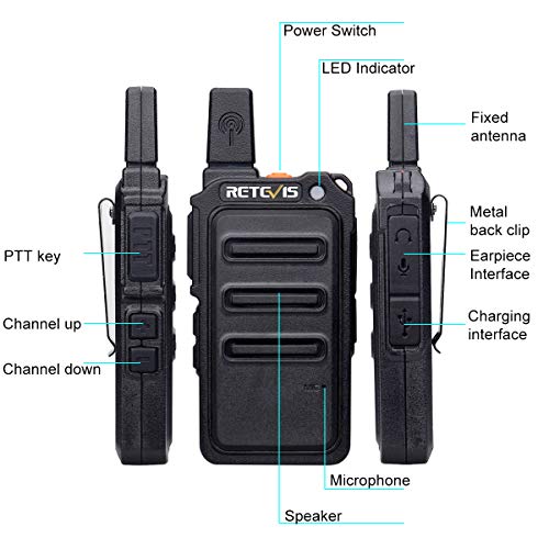 Retevis RT619 Walkie Talkie Profesional, PMR 446 sin Licencia 16 Canales, VOX 50CTCSS/210DCS, Recargable Transmisores-receptores, Radio Bidireccional con Auriculars para Familia, Viajes(Negro, 2 Par) Retevis RT619 Walkie Talkie Profesional, PMR 446 sin Licencia 16 Canales, VOX 50CTCSS/210DCS, Recargable Transmisores-receptores, Radio Bidireccional con Auriculars para Familia, Viajes(Negro, 2 Par)