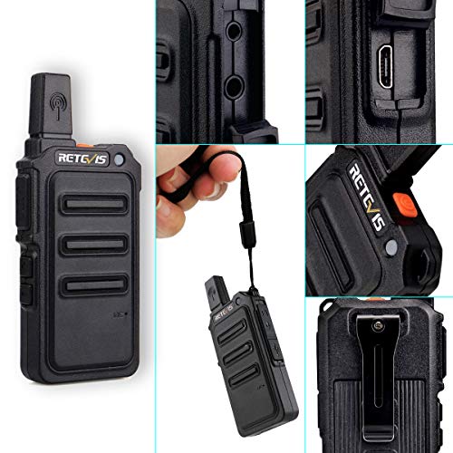 Retevis RT619 Walkie Talkie Profesional, PMR 446 sin Licencia 16 Canales, VOX 50CTCSS/210DCS, Recargable Transmisores-receptores, Radio Bidireccional con Auriculars para Familia, Viajes(Negro, 2 Par)