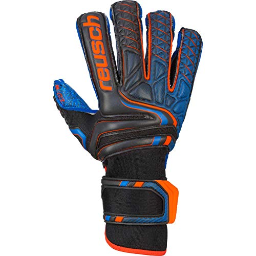 Reusch Attrakt G3 Fusion Evolution Finger - Soporte para Guantes Unisex para Adulto, Negro/Naranja/Azul, FR: M (Talla del Fabricante: 9)