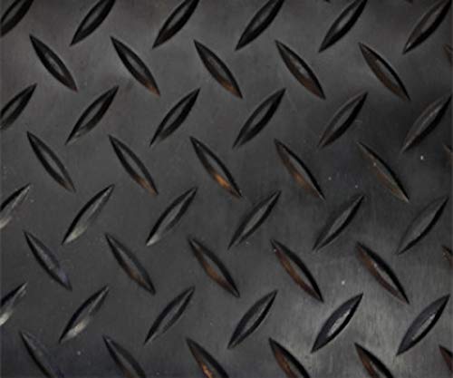 Revestimiento de Caucho Antideslizante| Suelo de Goma PVC Negro 1.2mm Diseño Estrias (100_x_200 CM)