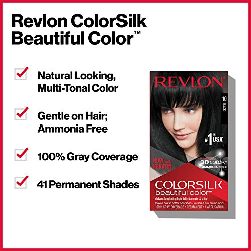 Revlon ColorSilk Tinte de Cabello Permanente Tono #10 Negro Revlon ColorSilk Tinte de Cabello Permanente Tono #10 Negro