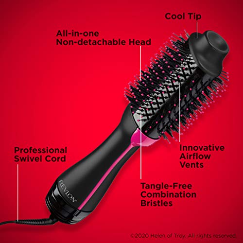 Revlon Pro Collection Salon One-Step - Secador y volumizador de pelo (3 posiciones de calor, 2 velocidades, revestimiento cerámico, mango ergonómico), negro y rosa Revlon Pro Collection Salon One-Step - Secador y volumizador de pelo (3 posiciones de calor, 2 velocidades, revestimiento cerámico, mango ergonómico), negro y rosa