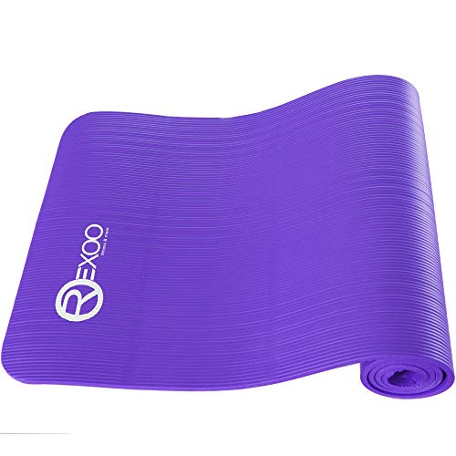 REXOO Esterilla Yoga Antideslizante Alfombrilla de Yoga Esterilla Pilates Esterilla Deporte, Fitness y Entrenamiento, con Correa de Hombro 183cm x 61cm 1,0cm, Color: Púrpura REXOO Esterilla Yoga Antideslizante Alfombrilla de Yoga Esterilla Pilates Esterilla Deporte, Fitness y Entrenamiento, con Correa de Hombro 183cm x 61cm 1,0cm, Color: Púrpura