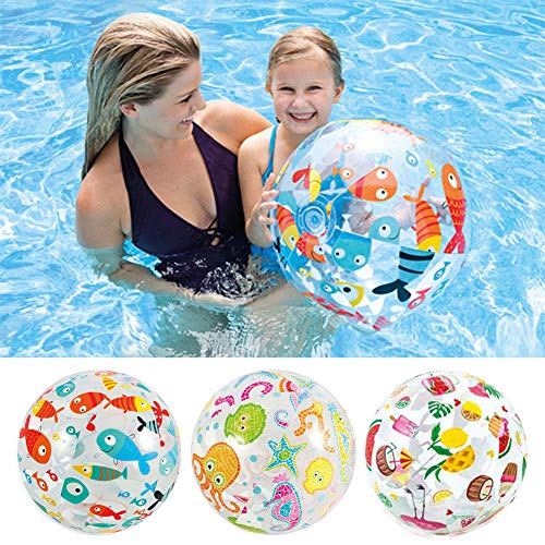 REYOK Pelotas de Playa Hinchables,3 Pcs Vida Marina Pelota Hinchable,Niños Hinchable Pelota para Los Juguetes de Playa del Verano del Favor,51cm