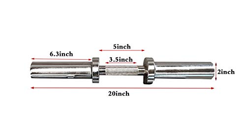 RGLZY Barra olímpica de 20 Pulgadas con Mancuernas sólidas, Barras de Levantamiento de Pesas para Placas de Pesas de 2 Pulgadas, Incluye 2 Collares (uno a la Venta)